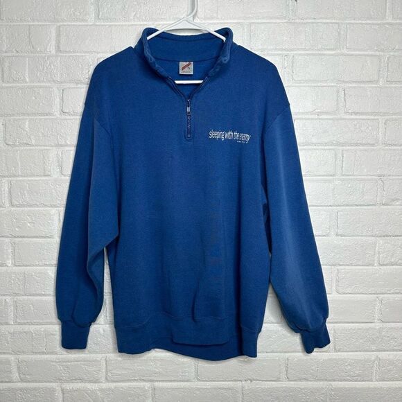 Vintage Sleeping with the Enemy Movie Promo Quarter Zip Sweatshirt Blue size XL